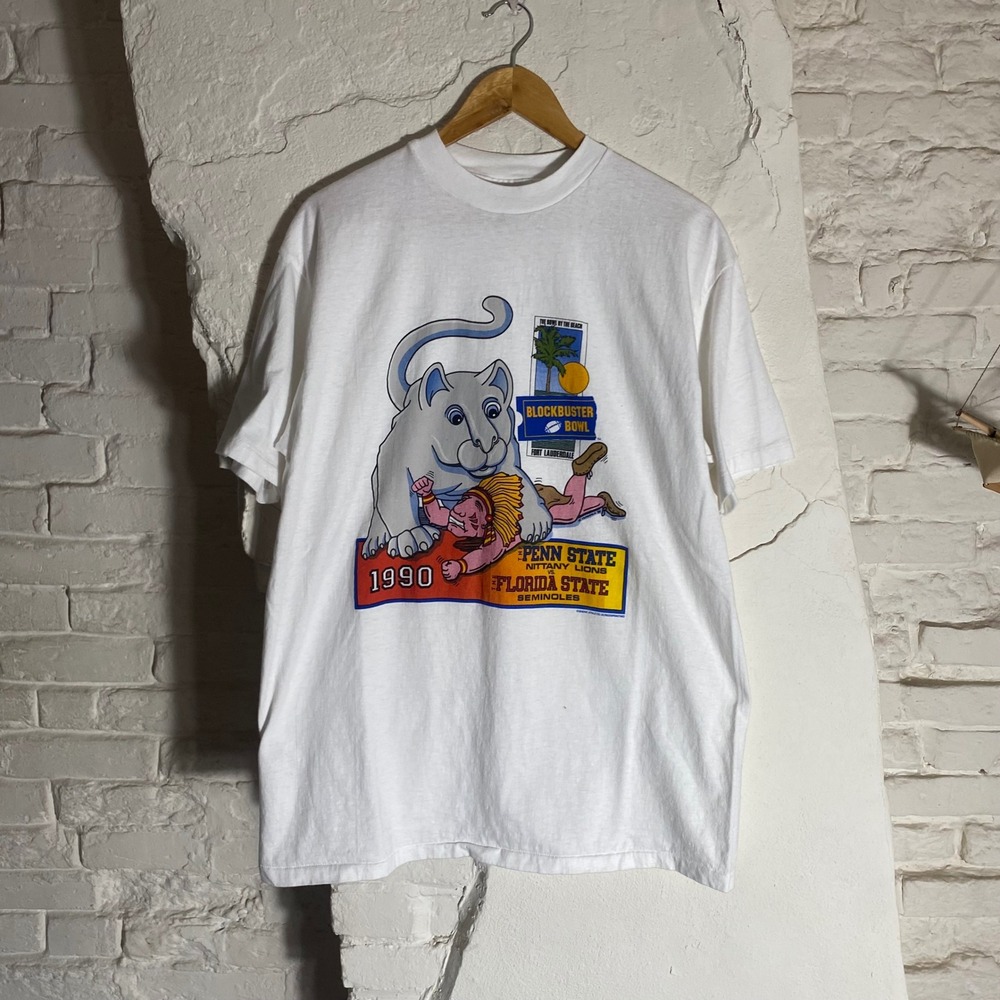Vintage 1990 Penn State Vs‎ Florida State Blockbuster Bowl Mens Large Mint